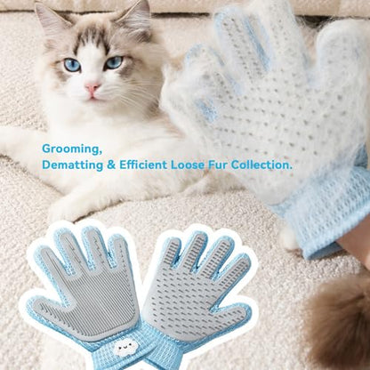 Pet Hair Remover Glove for Dogs & Cats, Upgraded 2-in-1, Double-Sided Usable, Gentle Deshedding Grooming Brush, Pet Hair Removal Tool for Furniture, Couch, Carpet, Car Seats, 1 Count