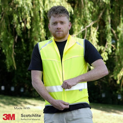 Salzmann Reflective Running Vest | Lightweight, Breathable Hi Vis Vest | Made with 3M Scotchlite Reflective Material | High Visibility Cycling Gilet - size: Medium