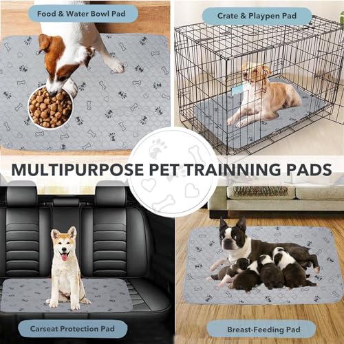 Reusable Potty Pads for Dogs - 4 Pack 18"x24" Washable Pee Pads Waterproof Puppy Pads with Non-Slip Backing, Super Absorbent & Leakproof Pet Training Pads for Potty, Crate, Playpen, Bed, Sofa - size: 18''x24''(Pack of 4)