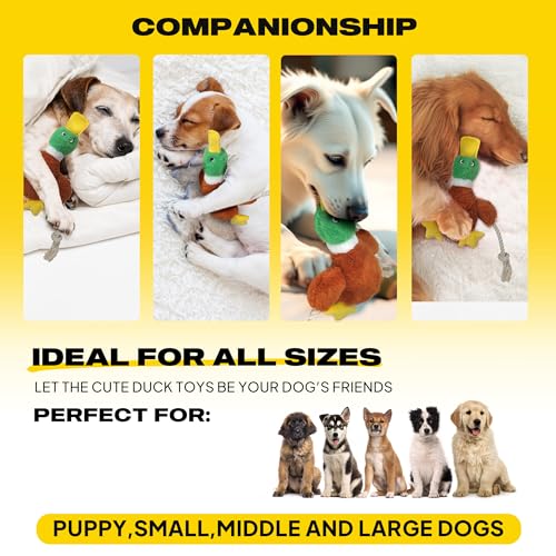 Fida Dog Rope Toys and Duck Dog Rope Toys Set, Dog Toys to Keep Them Busy, Squeaky Dog Toys for Large Dogs, Intactive Dog Rope Toy Plush Duck Dog Toys for Small Medium Dogs
