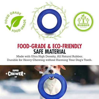 Tuff Pupper SuperChewer Tough Dog Ring Toy | Lifetime Replacement | Strong Natural Rubber | Chew Toys for Aggressive Chewers | Durable Tug Play | Strong Dog Ring Toy | Large Breed Tested - size: Large