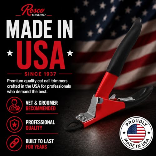 Resco Cat Nail Clippers, Guillotine Cat Claw Trimmer with Comfort Grips, Deluxe Red - style: Deluxe