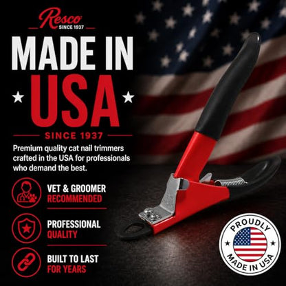 Resco Cat Nail Clippers, Guillotine Cat Claw Trimmer with Comfort Grips, Deluxe Red - style: Deluxe