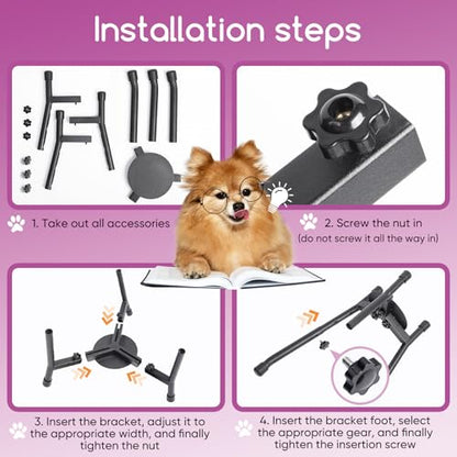 Adjustable Elevated Dog Bowl Stand, Metal Raised Feeder for Medium & Large Dogs, 3 Heights (8.8", 10.8", 12.5"), Width 6.3"–10.2", Spill-Proof Mat, Anti-Slip & Quiet, Bowl Not Included