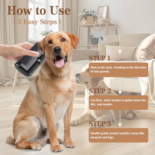 Dog Brush for Shedding, Deshedding Undercoat Brush for Cats & Rabbits | Ergonomic Grooming Tool, Painlessly Removes Loose & Matted Fur for Short Medium Long Haired Pets