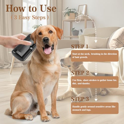 Dog Brush for Shedding, Deshedding Undercoat Brush for Cats & Rabbits | Ergonomic Grooming Tool, Painlessly Removes Loose & Matted Fur for Short Medium Long Haired Pets
