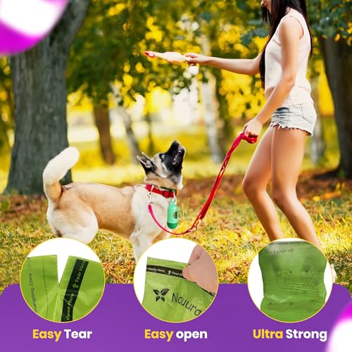 Dog Poop Bags-150 Counts with Leash Dispenser (10 Rolls), Biodegradable Poop Bags, Eco-friendly and Easy to Open, Thick Dog Waste Bags (Green) - color: Green, size: 1 Count (Pack of 150)