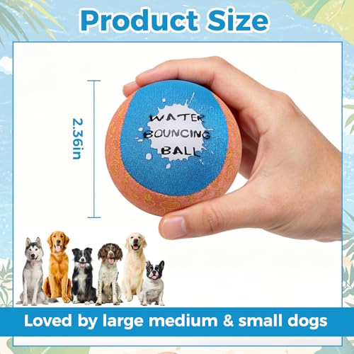 BINGPET Dog Pool Toy Floating Balls, 2 Pcs Dog Water Ball for Summer Swimming Bouncing Ball Pool Toys, Interactive Soft Dog Chew Balls for Small and Medium Dogs - color: Blue&Pink