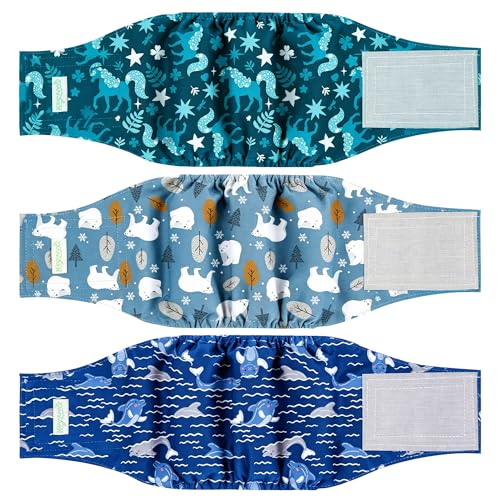 Wegreeco Washable Male Dog Diapers (Pack of 3) - Washable Male Dog Belly Wrap (Mustang, X-Small) - color: Mustang, size: X-Small (Pack of 3)