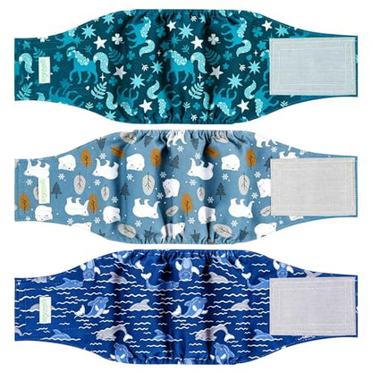 Wegreeco Washable Male Dog Diapers (Pack of 3) - Washable Male Dog Belly Wrap (Mustang, X-Small) - color: Mustang, size: X-Small (Pack of 3)