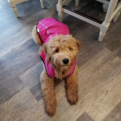 Mile High Life Dog Raincoat, Adjustable Waterproof Reflective Rain Jacket for Small Medium Large Dogs, Lightweight Breathable Pet Rain Coat with Leash Hole(Hot Pink,XXS Chest 16-19") - color: Hot Pink, size: XXS Chest 16"-19"