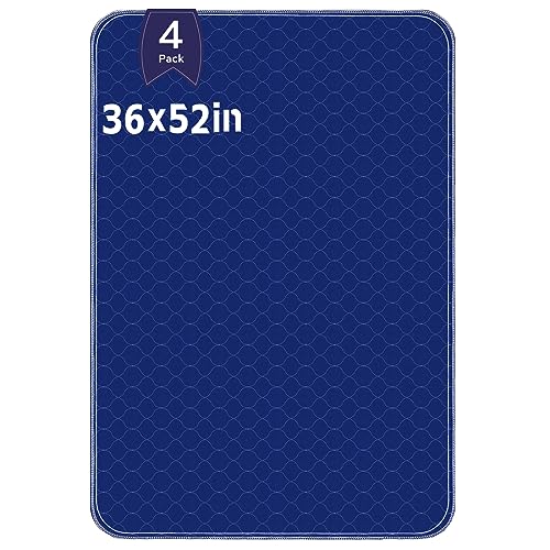 Alsunny® Waterproof Bed Pads 36x52 Inch(4Pack),Hide Stains Pads for Beds for Incontinence Adults,Non Slip Heavy Absorbency Bed Pads for Elderly,Bed Protector Pads,Reusable Bed Pads Washable Waterproof - size: 36x52 Inch(4 Pack)