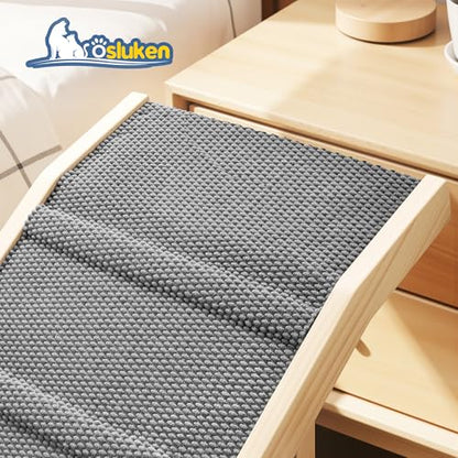 2026 Upgraded Dog Ramp for Bed, 64" Long Foldable Pet Ramp for Small Large Dogs, Dog Ramps for High Beds Car, High Traction with Platform 6 Adjustable Heights 24" to 30" Up to 220LBS, Gray