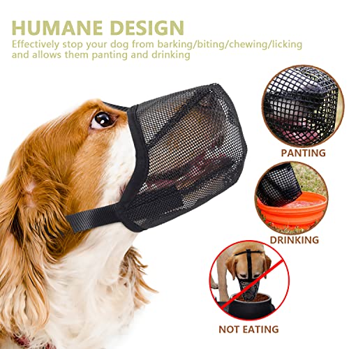 Dog Muzzle for Large Dogs, Soft Mesh Mouth Guard, Whongkidz Basket Muzzle Allow Drinking No Biting Chewing Mask for Walking Dogs that Eat Everything (Black, L) - size: L:10¼”-12¼”Snout Circumference