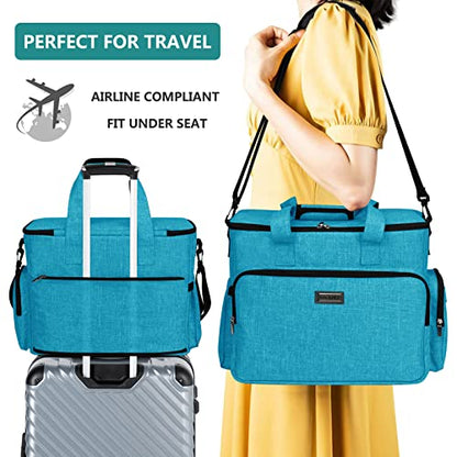 BAGLHER Dog Travel Bag, Pet Travel Bag (ALL Pet Travel Supplies), With 2 Pet Food Containers and 2 Collapsible Silicone Bowls; Essential Kits for Pet Travel Sky Blue - color: Sky Blue, size: Large