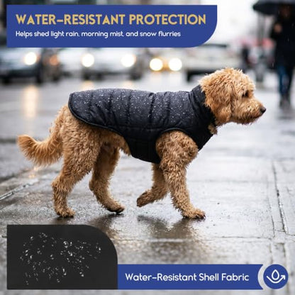 ASENKU Dog Winter Coat, Fleece Doggie Jacket Plaid Reversible Vest Waterproof Windproof Cold Weather Clothes for Small Medium Large Dogs (XS, White) - color: White, size: X-Small