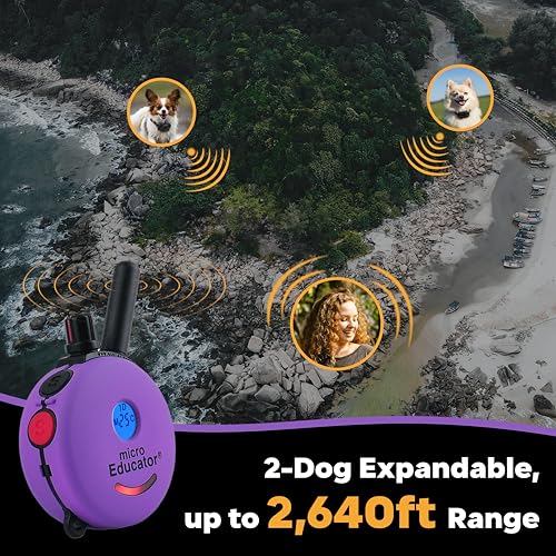 Educator ME-300 Micro E Collar for Dog Training with Remote - 1/3 Mile Range, Waterproof, 100 Blunt Stimulation Levels, Tone or Vibration Mode, Night Tracking Light for Small, Medium & Large Dogs - size: 1 Dog - ME-300