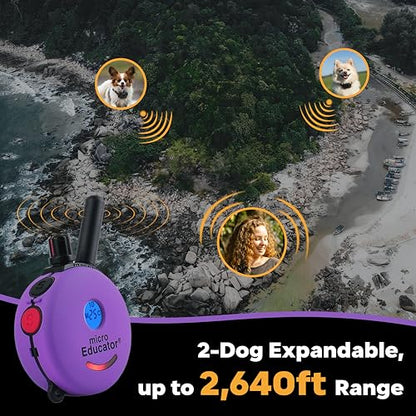 Educator ME-300 Micro E Collar for Dog Training with Remote - 1/3 Mile Range, Waterproof, 100 Blunt Stimulation Levels, Tone or Vibration Mode, Night Tracking Light for Small, Medium & Large Dogs - size: 1 Dog - ME-300