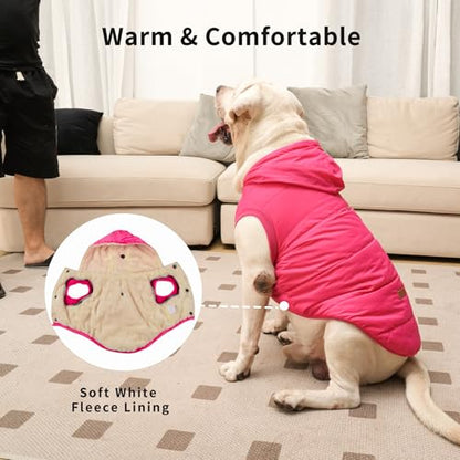 Vecomfy Fleece Lining Extra Warm Dog Hoodie in Winter,Small Dog Jacket Puppy Coats with Hooded Pink XS - color: Pink, size: X-Small (Pack of 1)