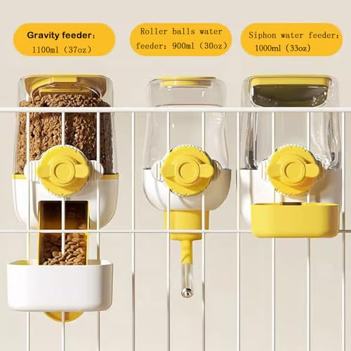 Pet Dog Cat Hanging Automatic Feeders Drinking Bowls, Auto Gravity Rabbits Feeder No Drip Water Set, Cage Pet Feeding Bowls Dispenser for Cats Dogs Puppy, Rabbit (Geen) - color: Geen