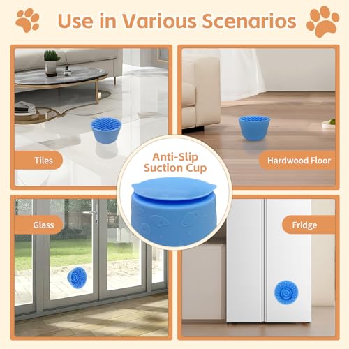 Dog Lick Bowl,Anxiety Relief Non-Slip Silicone Treat Bowl,Durable Anti-Choking Long-Lasting Enrichment Slow Feeder Licking Mat for Small Medium Large Breed,Freezable BPA Free Silicone Dishwasher Safe - color: Blue, size: S-M