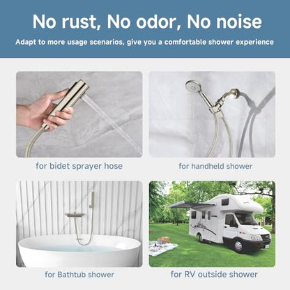 Shower Hose Extra Long 304 Stainless Steel Handheld Showerhead Hoses,Anti Winding Interface,With Brass Insert And Nut-durable ＆ Flexible Rv Shower Hose Replacement (Brushed Nickel, 39 Inches) - color: Brushed Nickel, size: 39 Inches