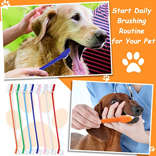 Honeydak Dog Toothbrush Bulk Dual Headed Dental Brushes Dogs Tooth Brushing Kit Long Handle Pet Tooth Brush for Puppy Large Small Cats and Most Pets Teeth Cleaning Dental Supplies(70 Pcs,Colorful) - color: Colorful