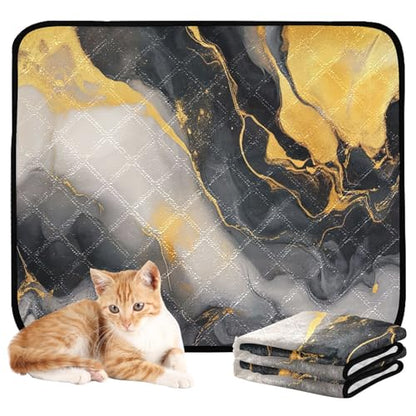 Qilmy Marble Pet Mat, Waterproof Reusable Dog Training Pad Anti-Slip Pet Creat Pad for Small Medium Large Dogs and Cats - size: Smallx3