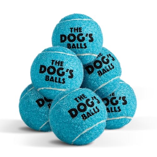 The Little Dog’s Balls Small Dog Tennis Balls 6-Pack Blue Floats in Water | Our fetch balls combine non-abrasive felt exterior and a thicker rubber core Durable Dog Toy for Outdoor Play & Training - color: Blue, size: 6 Small Tennis Balls