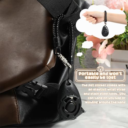 Frienda 18 Pieces Dog Training Clicker, Pet Behavioral Training Clickers with Wrist Strap for Dogs Cats Puppy Birds Horses(Black) - color: Black