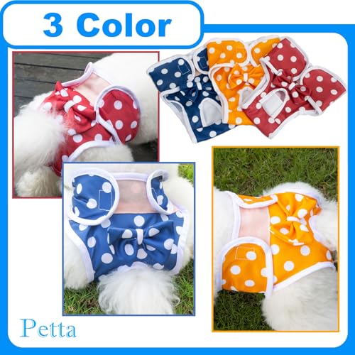 Reusable Female Dog Diapers for Small Dogs – Washable Leakproof Puppy Diapers for Heat & Incontinence, Soft Adjustable Fit, Pack of 3, X-Large - size: XL