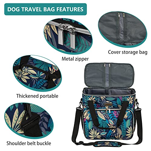 BAGLHER Dog Travel Bag, Pet Travel Bag (ALL Pet Travel Supplies), With 2 Pet Food Containers and 2 Collapsible Silicone Bowls; Essential Kits for Travel Hawaii - color: Hawaii, size: Medium