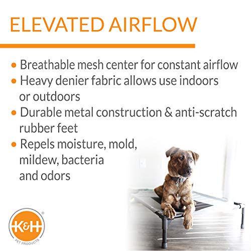 K&H Pet Products Original Pet Cot Elevated Dog Bed & Cot Canopy, Chocolate/Black Mesh, Gray