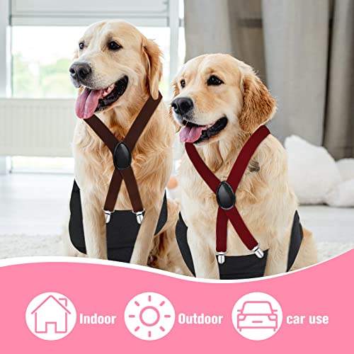 Sanwuta 4 Pieces Dog Diaper Suspenders Male Female Adjustable Pet Diaper Keeper Suspender for Dog Skirt Dress Pet Clothes, 4 Colors
