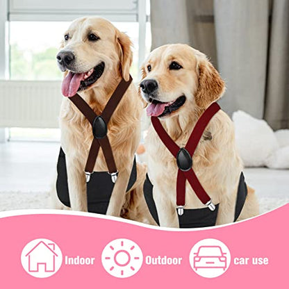 Sanwuta 4 Pieces Dog Diaper Suspenders Male Female Adjustable Pet Diaper Keeper Suspender for Dog Skirt Dress Pet Clothes, 4 Colors