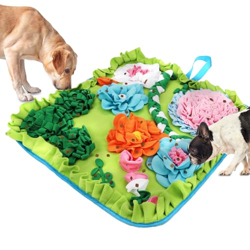 Vextronic Snuffle Mat for Dogs, Large Breed Slow Feeder Interactive Toy | 25x25-inch washable mat. Sparks natural foraging. Eases anxiety. Slows gulping at meals. Fits small to large pets. Lime. - color: Lime