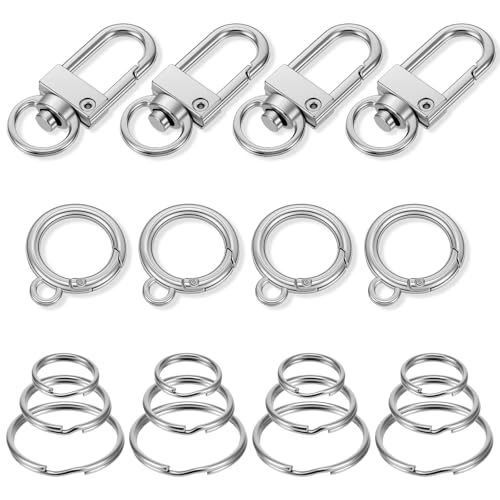 Ymapinc 20Pcs Quick Clips for Cat Dog Collar ID Tag, Small Metal Keychain Ring for Pet ID Tags, Car Keys, Dog Collar Accessories for Pet Safety - 5 Styles