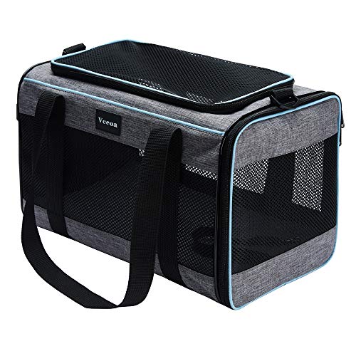 Vceoa 17.5x11x11 Inches Cat, Dog Carrier for Pets Up to 16 Lbs, Soft-Sided Cat Bag Animal Carriers Travel Puppy Carry As a Toy of Fabric Pet Home - size: 17.5"L x 11.0"W x 11.0"H