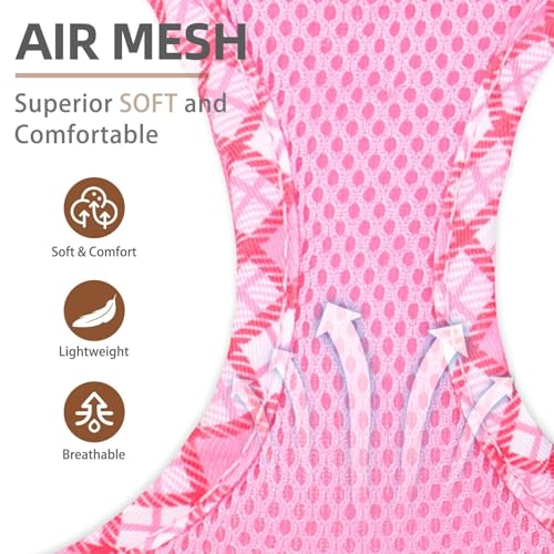 PUPTECK Dog Harness and Leash Set for Small Medium Dogs No Pull Step-in Soft Mesh Puppy Cat Vest Harnesses Reflective at Night, Pink XS - color: #1 Pink(Basic Mesh), size: XS(CHEST 13"-14.5", 3-9 lbs)