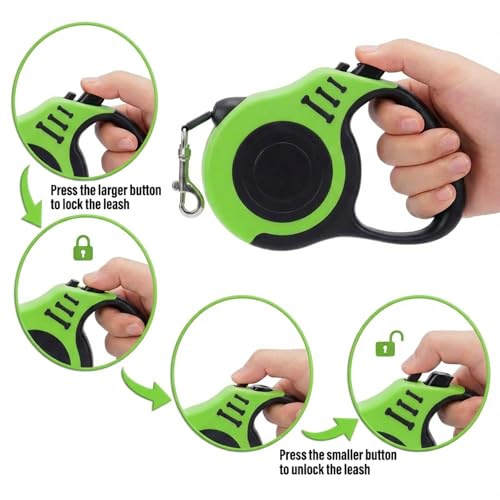 PETIMP Retractable Dog Leash Lightweight 16FT Leash, with Folding Bowl,Dispenser,Waste Bags, for Small Medium Dogs(Green) - color: GREEN