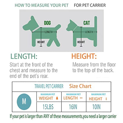 Cat Carrier Dog Carrier Pet Carriers for Medium Small Cats Dogs Puppies up to 15 Lbs,TSA Airline Approved Small Dog Cat Carriers Soft Sided,Collapsible Travel Puppy Carrier (Medium, Blue)
