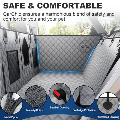 Dog Car Seat Cover for Back Seat - Waterproof Pet Hammock with Embedded Insert Door Protectors, 600D Oxford Scratch-Proof,Belt Opening,Machine Washable for Cars, SUVs,Small - Trucks - size: Medium for Cars / SUVs / Small-size Trucks