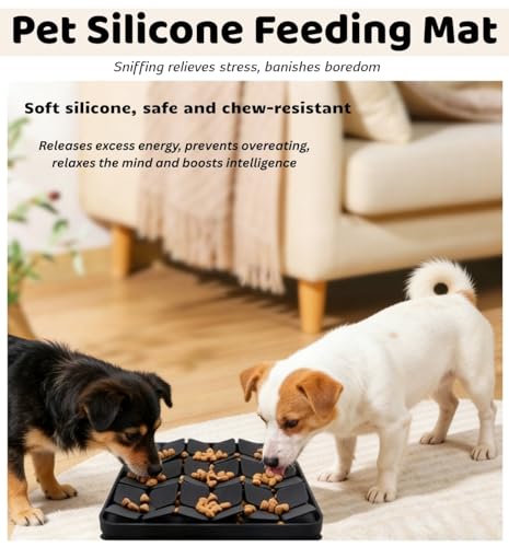 Pet Silicone Snuffle Mat Dog Feeding Mat Non-Slip Slow Feeder Puzzle Mat No Hurt for Dog's Nose for Smell Training Slow Eating (Purple) - color: Purple