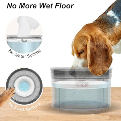 Techphardo 1Gallon No Spill Dog Water Bowl-3.8L Large Capacity, BPA-Free, Anti-Splash & Anti-Digging Design with Non-Slip Base, for Messy Drinkers - color: White