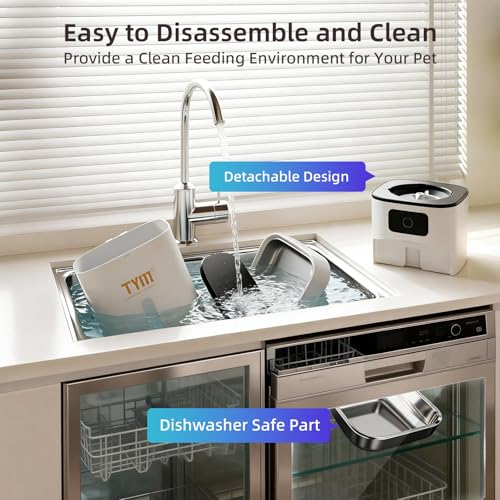 Automatic Cat Feeder, 7L Food Dispenser with Smart APP Control, WiFi Timed Pet Feeder, Programmable Timer, Dual Power Supply, Detachable for Easy Cleaning, for Cats Small Pets - color: White-1b