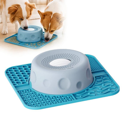 Dog Lick Bowl with Rolling Ball, 500ml Dog Lick Bowl | 2-in-1 lick mat and bowl for liquid treats and yogurt. Anti-slip suction base, food-grade silicone. All dog sizes