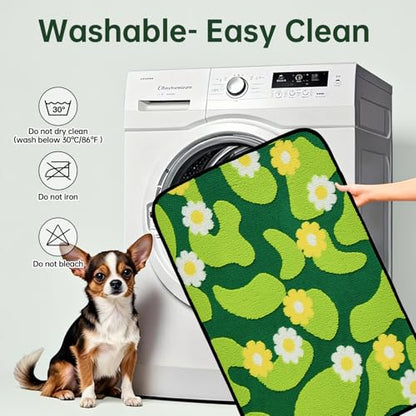Qeils Reusable Puppy Pads for Small Dogs, Washable Pee Pads with Non-Slip , Absorbent Leakproof Mat for Crates, Playpens, Pet Beds & Whelping, Indoor Potty Training Grass Green, 36"x41", 2 Pack - size: 36"x41"(Pack of 2)