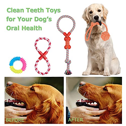 Dog Chew Toys for Small to Medium Dogs - 10 Pack Tough Dog Toys, Interactive Rope Teething Toy for Puppy, Durable Tug of War Toy, Birthday and Festival Gift Set - color: 10 Pack