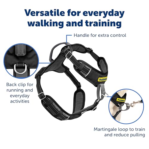 PetSafe Easy Walk Comfort No-Pull Dog Harness Full-Body Padding - Better Walks on the First Use - 5 Points of Adjustment X-Small, Black - color: Black, size: Extra Small