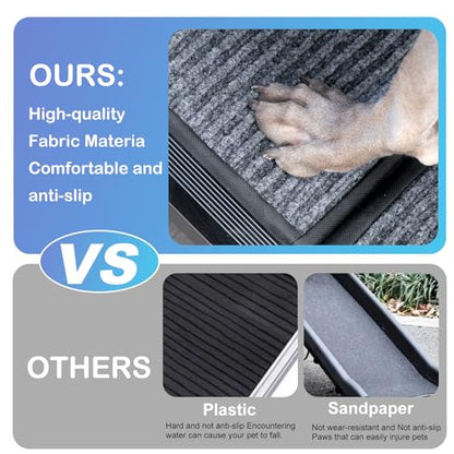 Uross Dog Ramp for Car 63" Long - Collapsible Pet Ramps for Large Dogs SUV Truck Folding Outdoor Dog Ramp for Porch Steps - size: 63" L x 17.3" W